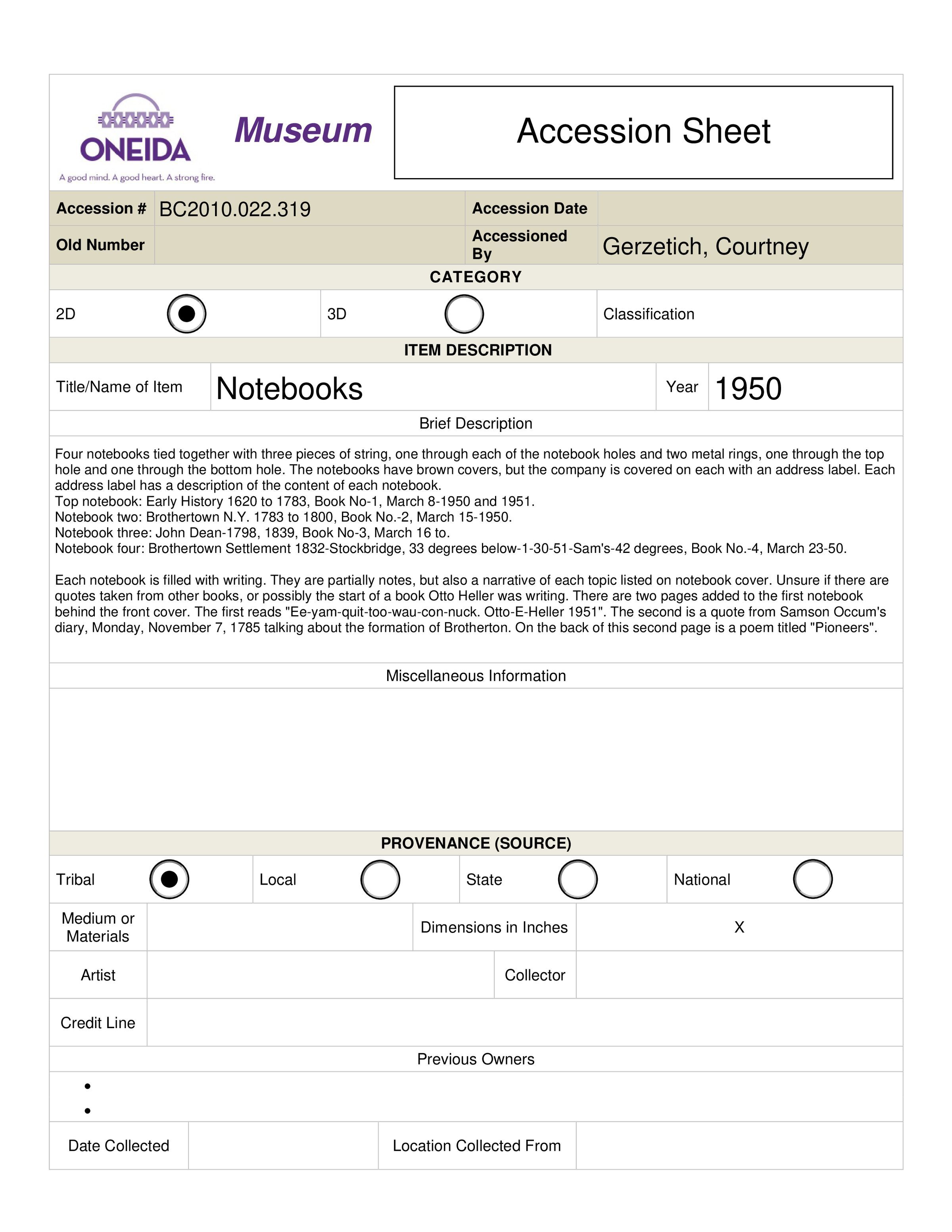 BC.2010.022.319 Accession