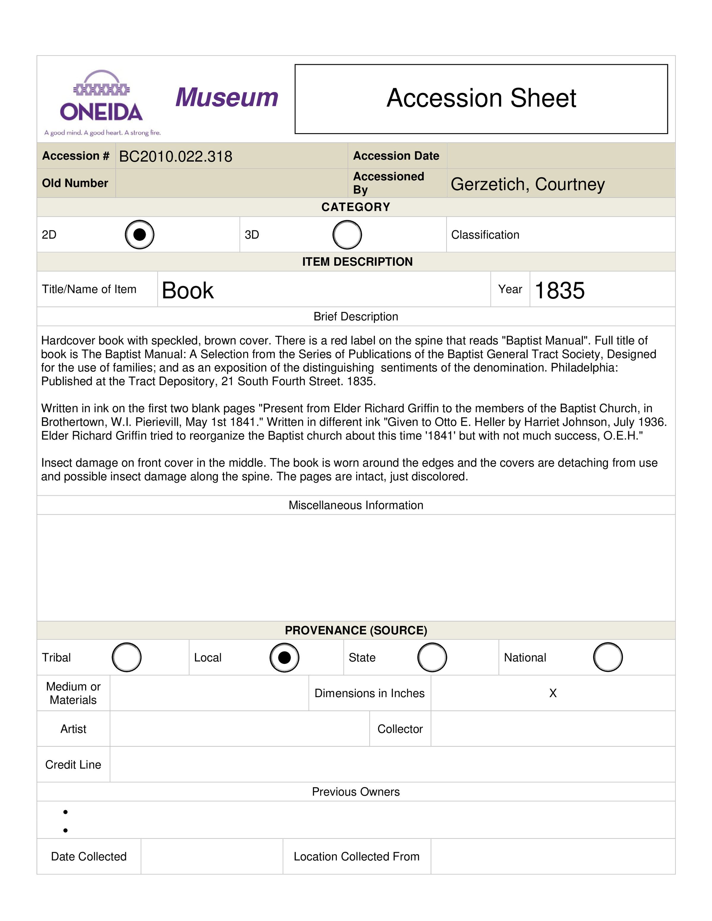 BC.2010.022.318 Accession