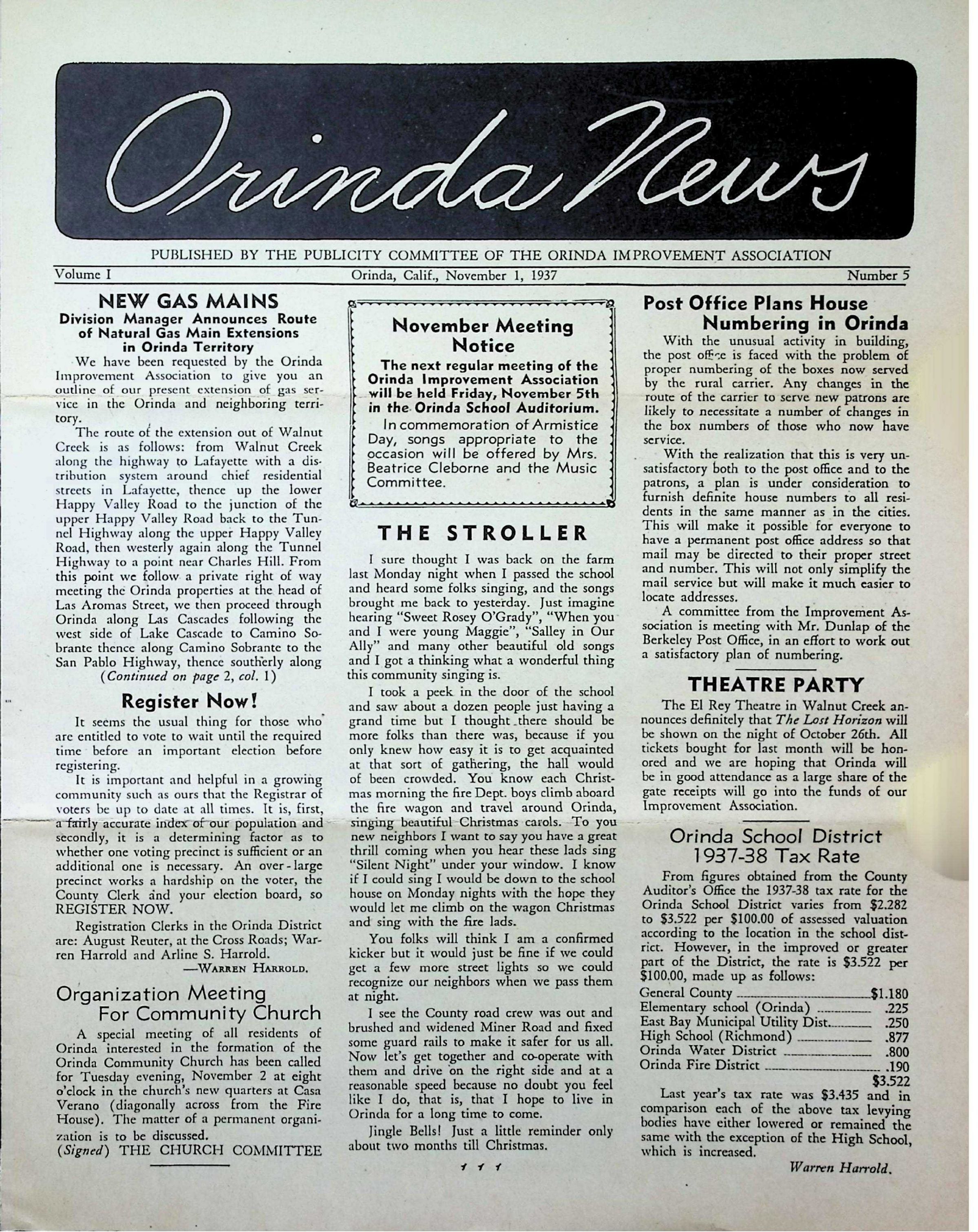 This pdf file contains the November 1, 1937 edition of this newspaper. Click on the image to read the entire file.