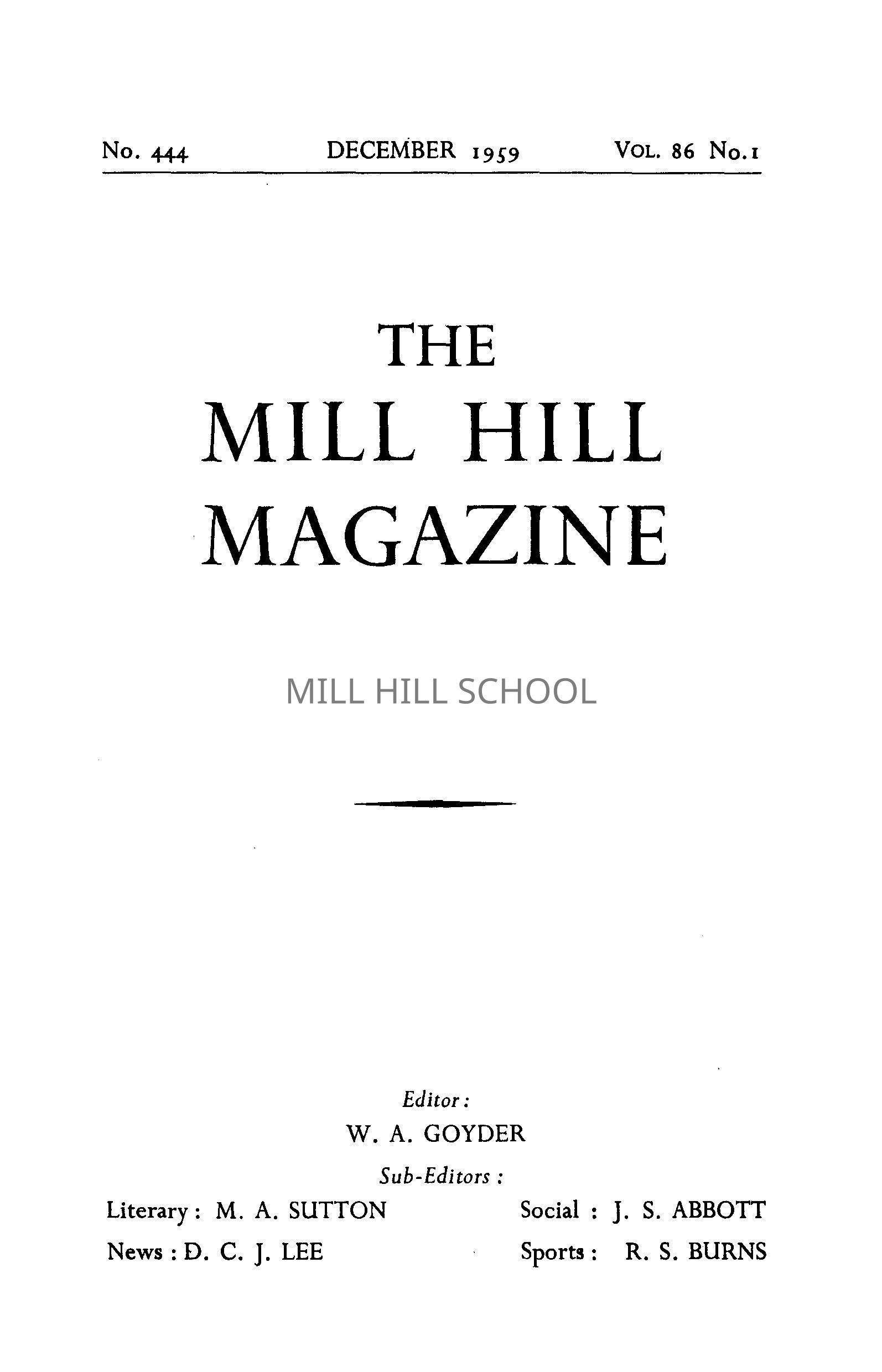 Issue 444 Winter 1959