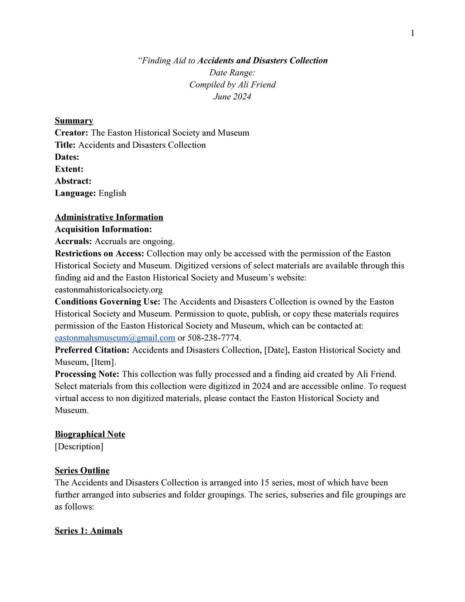 Finding Aids