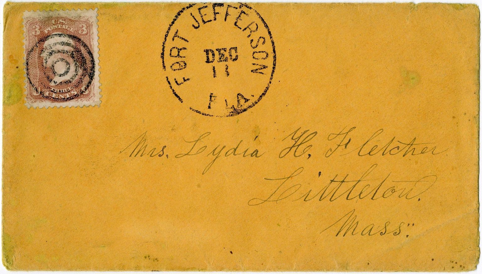 1865 Letter from Ft. Jefferson Written by Daniel C. Fletcher to His Mother