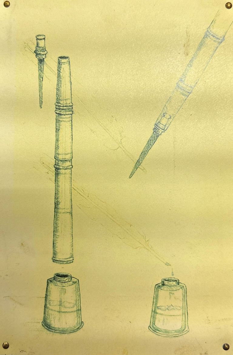 This illustration was mounted on foam core included in the Key to Liberty display with the object. Provenance of the illustration is unknown.