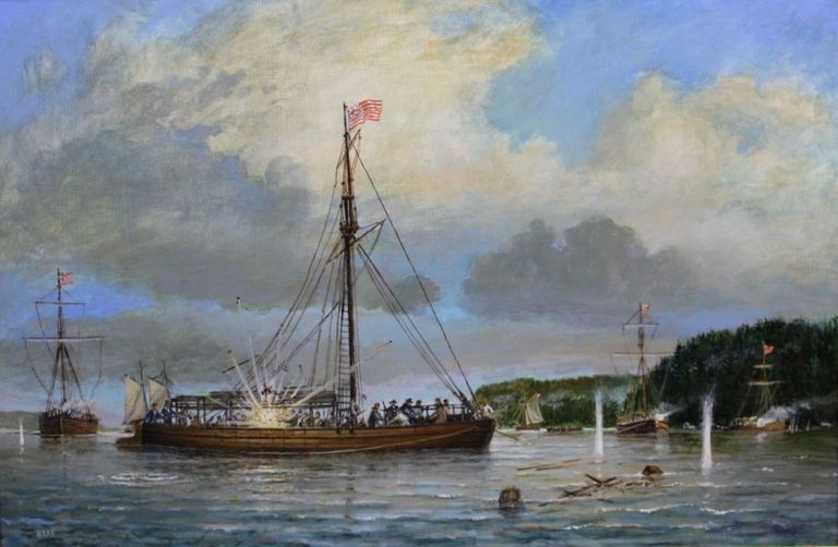 Cannon Exploding on Gunboat New York