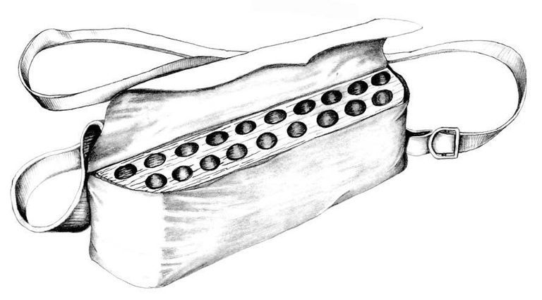 Cartridge Box Adam Loven, 2005 Ink on Paper Lake Champlain Maritime Museum