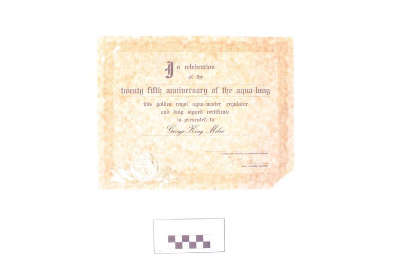 Aqua Lung Certificate