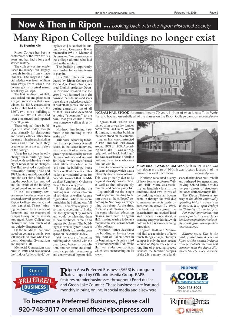 Now & Then in Ripon: Looking Back with the Ripon Historical Society, 2026