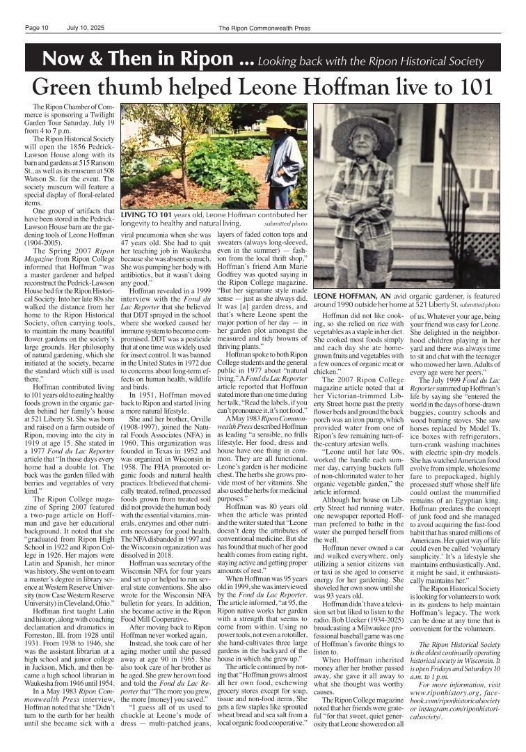 Now & Then in Ripon: Looking Back with the Ripon Historical Society: 2025
