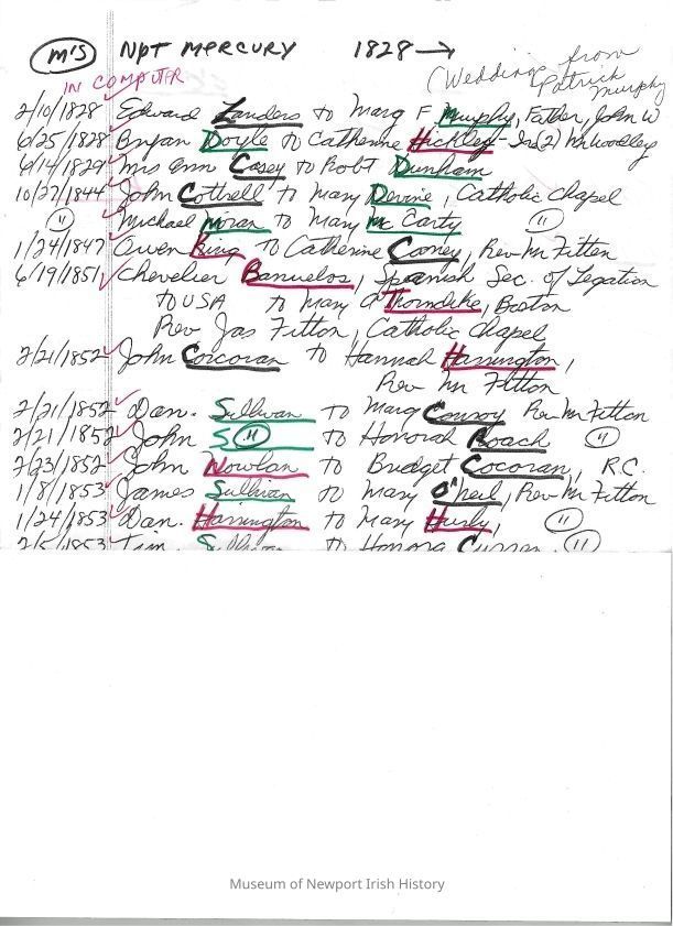 Data taken from the Newport Mercury