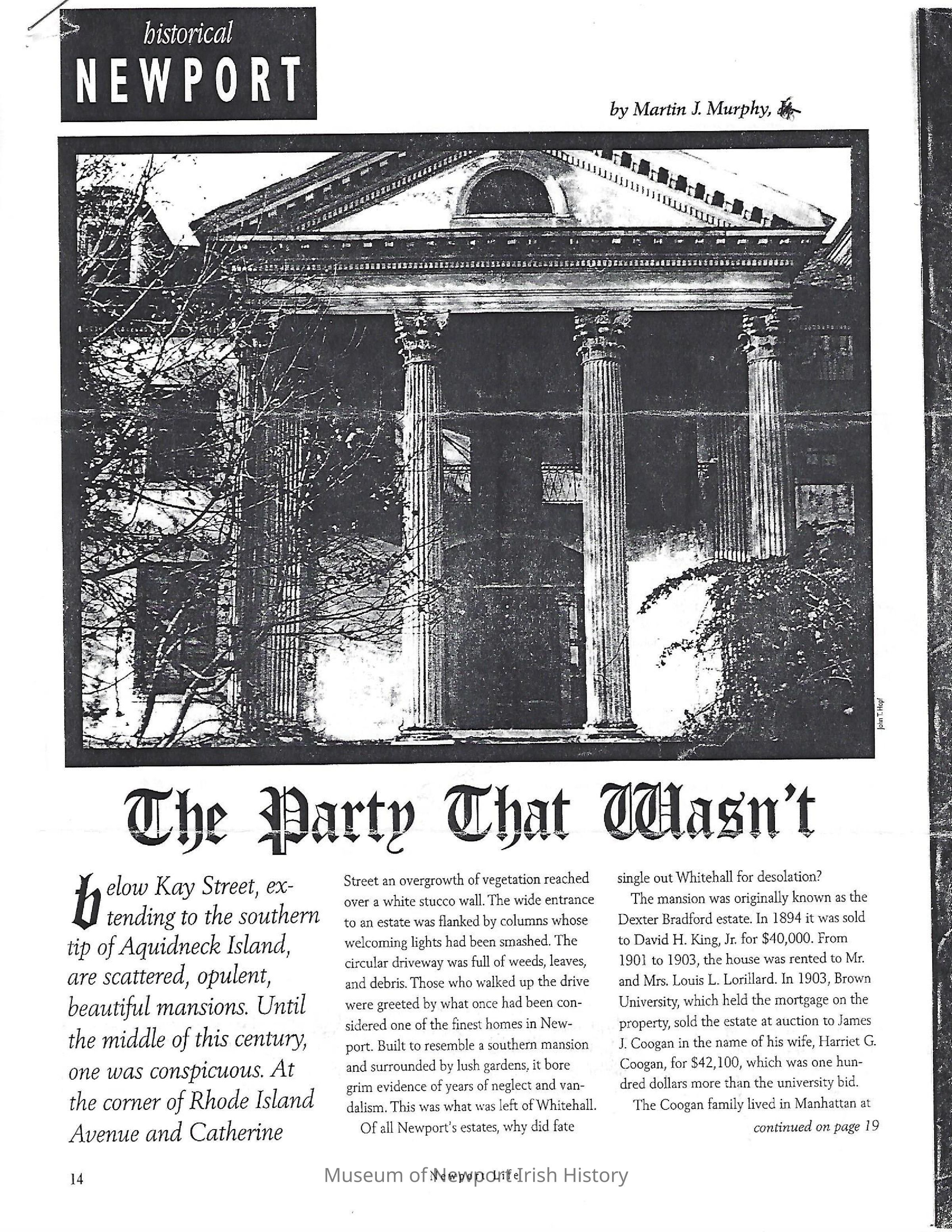 The Party that Wasn't by Martin J. Murphy