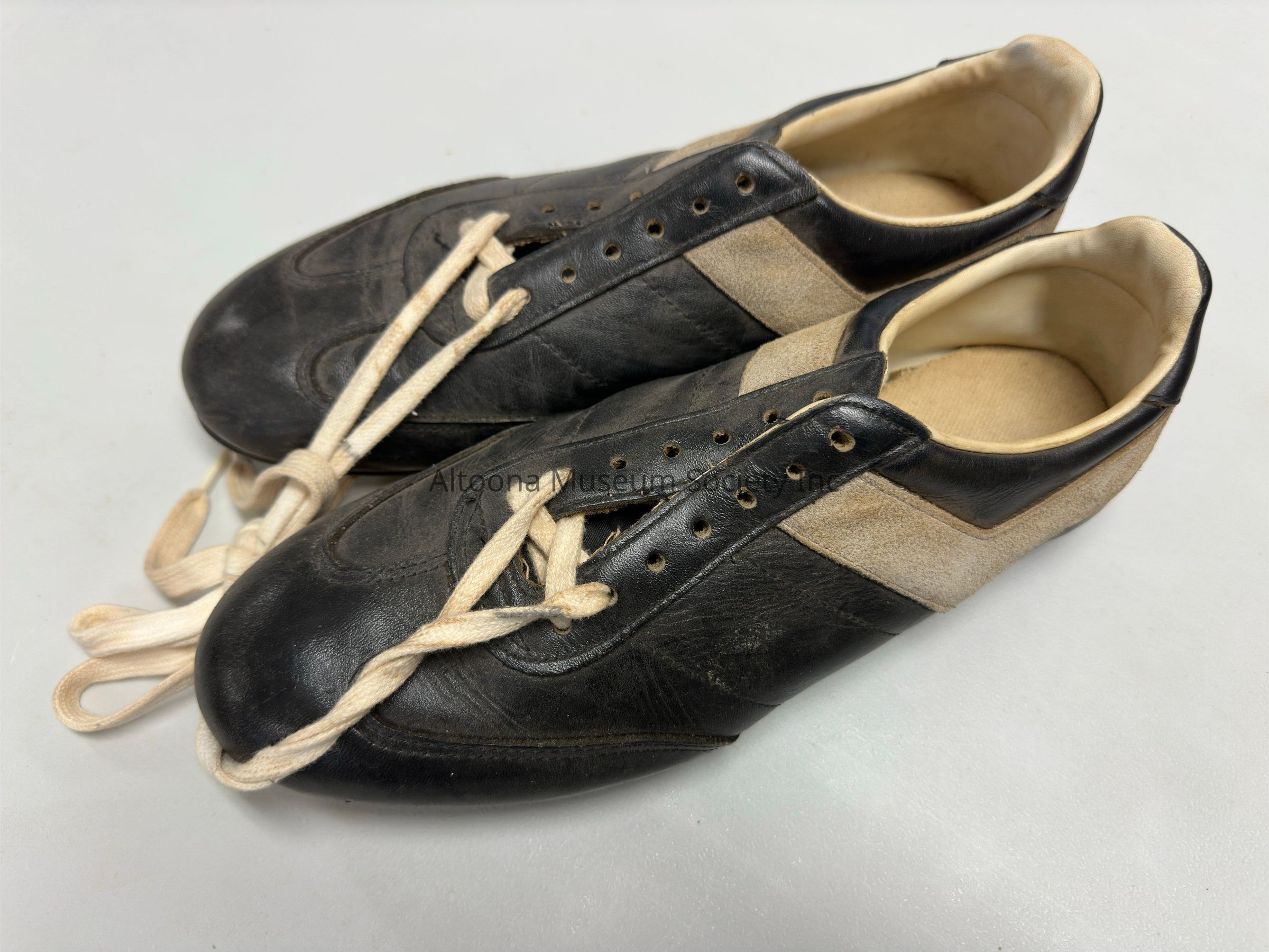 These baseball cleats were once owned and worn by Cletus Langille who was a resident of Altoona. Among other things, Cletus was a scout for the Milwaukee Braves and an umpire in the Chippewa Valley for 45 years. These cleats were donated to the Altoona Historical Society by his neighbor Cheryl Blevins.