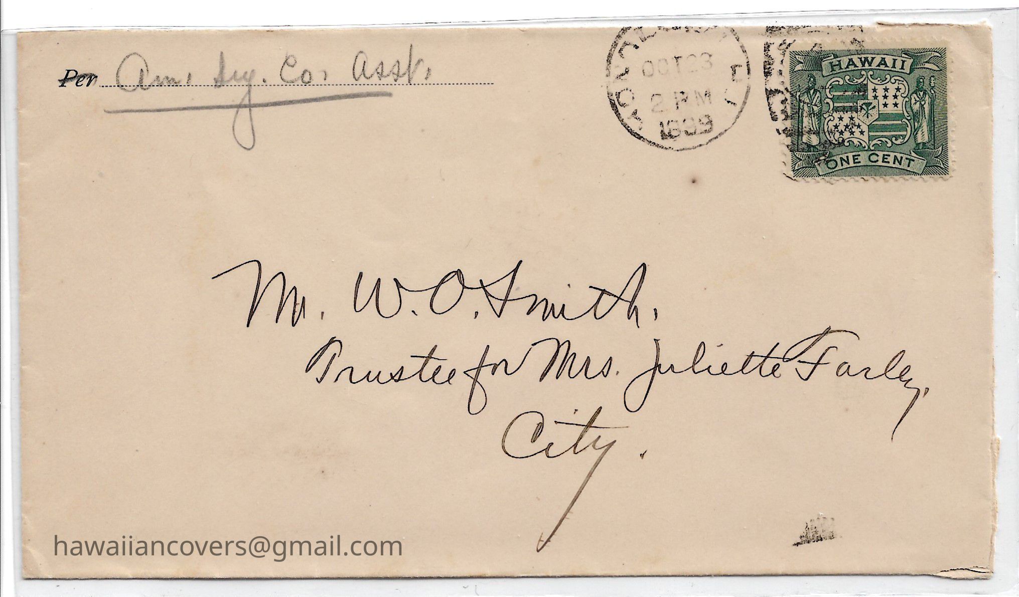 Author's Personal Collection: He was a member of the Committee of Safety that organized the overthrow of the Kingdom of Hawaii on January 14, 1893. On January 17, he was appointed to the executive council (the new cabinet) of the Provisional Government of Hawaii under president Sanford B. Dole, the son of his former teacher.