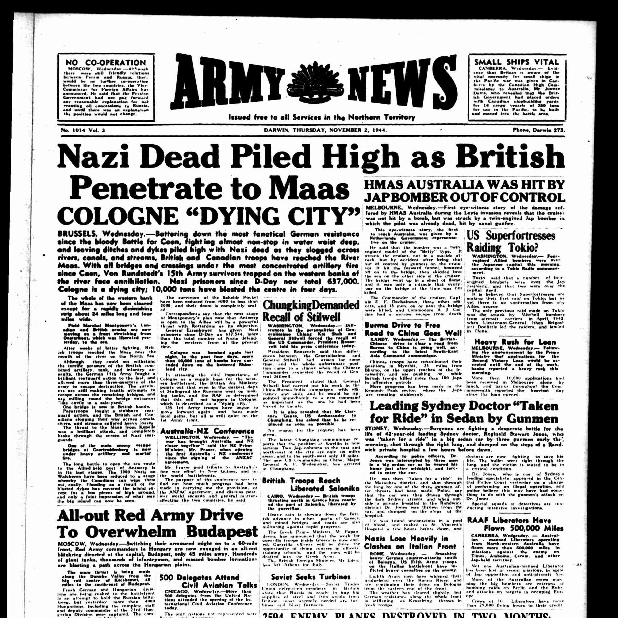 Online version of original newspaper.: Army News, November 2, 1944