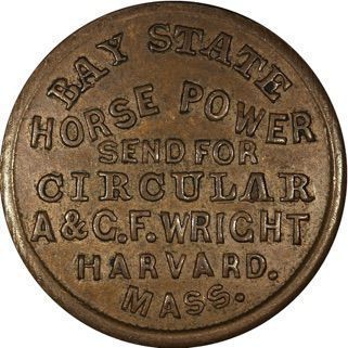          Civil War Token A. & C. F. Wright Horse Power Harvard, MA picture number 1
