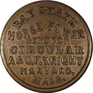 Civil War Token A. & C. F. Wright Horse Power Harvard, MA picture number 1