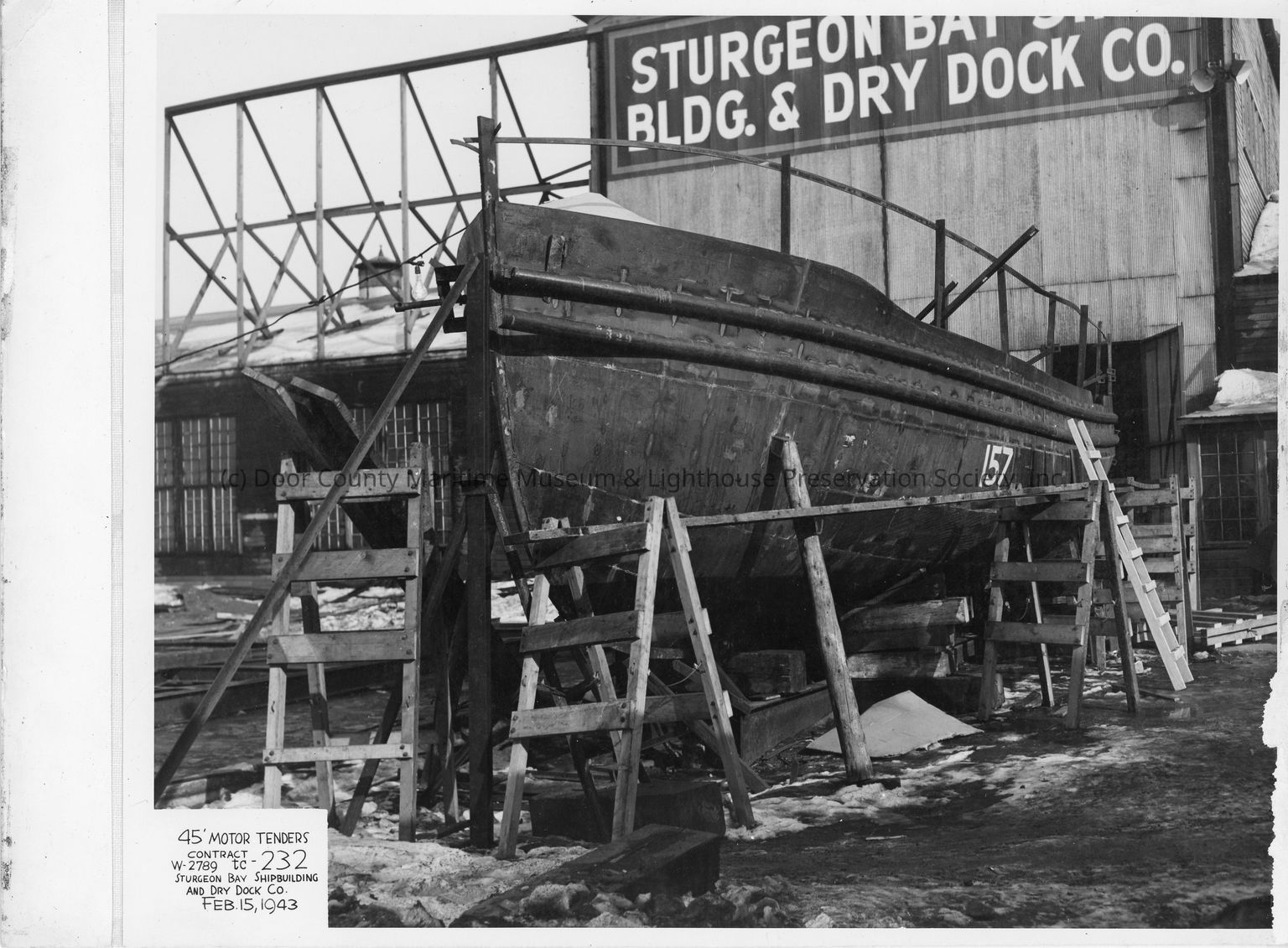 Motor Tender 45' motor tender under construction at Sturgeon Bay Shipbuilding and ...