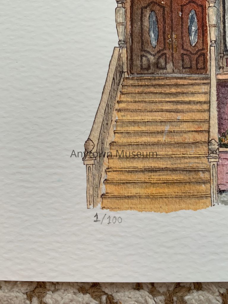 Digital Print of a Watercolor Painting (Pink House) - Image 3