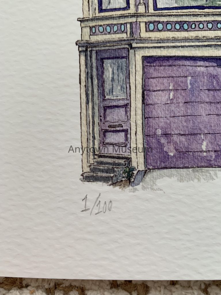 Digital Print of a Watercolor Painting (Purple House) - Image 3