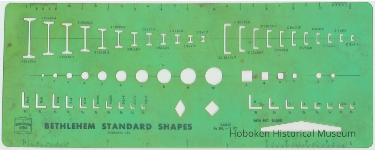 Drafting template: Bethlehem Standard Shapes. Bethlehem Steel Corp., no date, ca. 1980. picture number 1