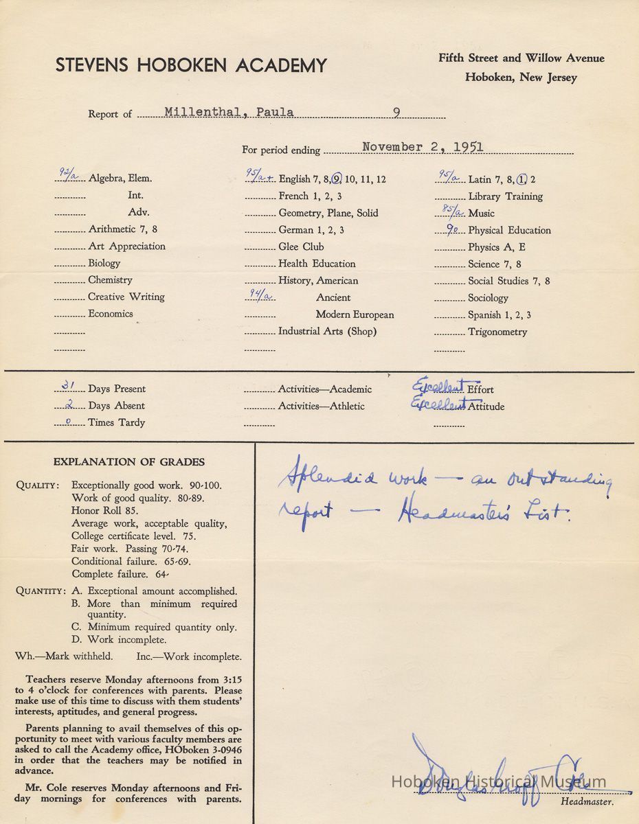 report Nov. 2, 1951