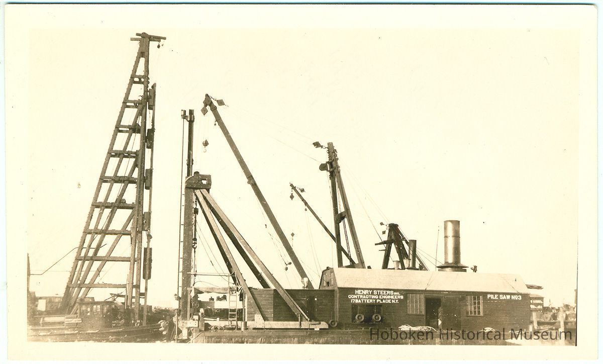 Digital image of sepia-tone photo of construction work for the Central Rail Road of N.J., Jersey City, August 23, 1923. picture number 1