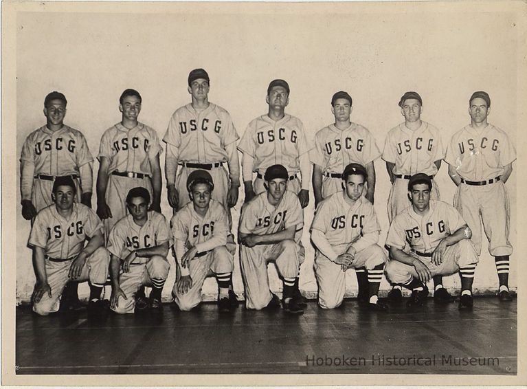 B+W group photo of Coast Guard baseball team affiliated with Hoboken Y.M.C.A., Hoboken, n.d., ca. 1942-1945. picture number 1