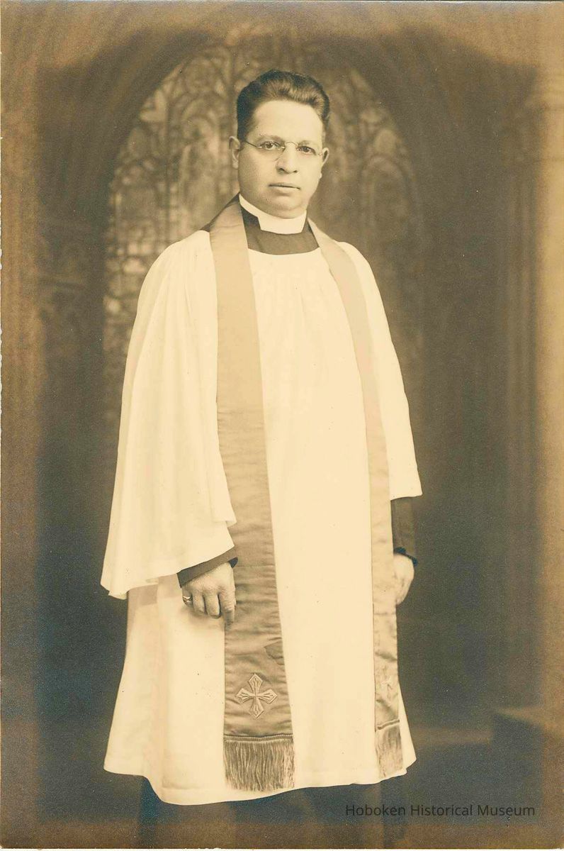 Sepia-tone photo portrait of Pastor Berthold von Schenk, St. John's Lutheran Church, Hoboken, ca. 1931. picture number 1
