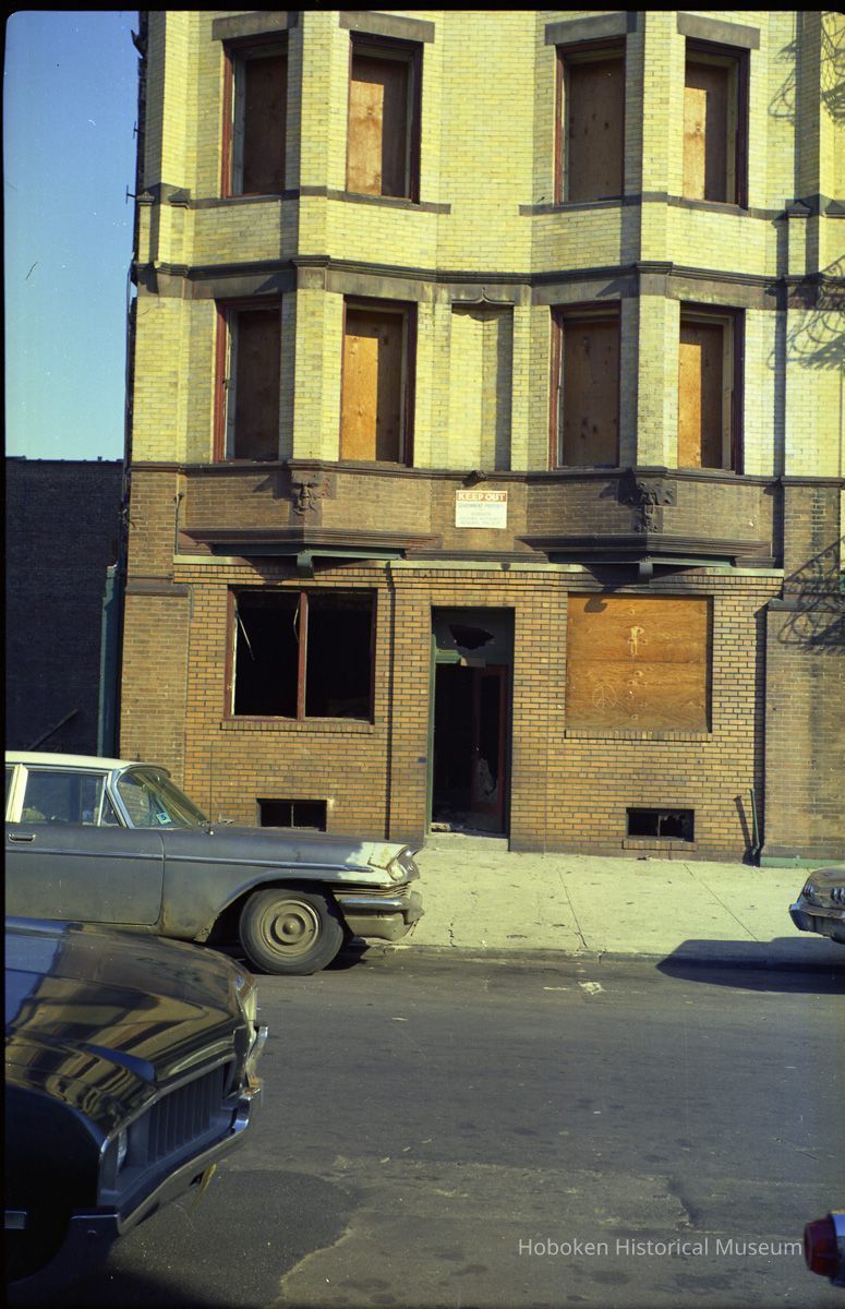 Northernmost Hudson Street facade of the Continental Hotel, 101 Hudson St., Hoboken, no date, circa late 1960's. picture number 1
