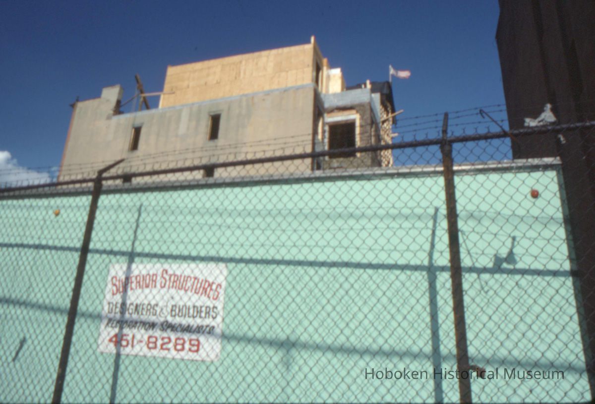 Color slide of building under renovation on or near Newark and Garden Sts., Hoboken, ca. 1984. picture number 1