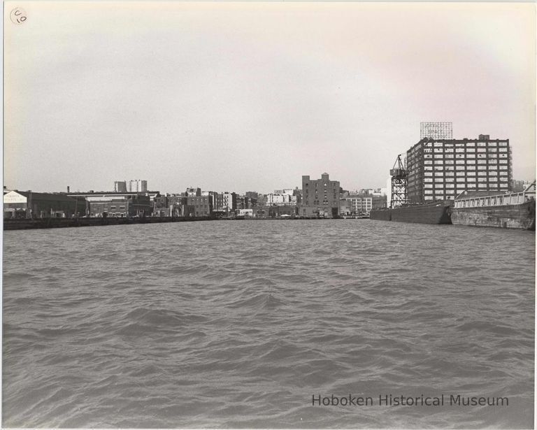 Digital image of B+W photo of the Hoboken waterfront, Hoboken, circa 1987. picture number 1