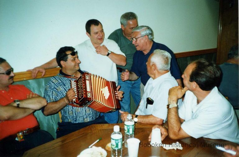 Color photo of the interior of the Monte San Giacomo Democratic Club, Inc. at 531 Adams St., during a Museum visit, Hoboken, July 9, 2000. picture number 1