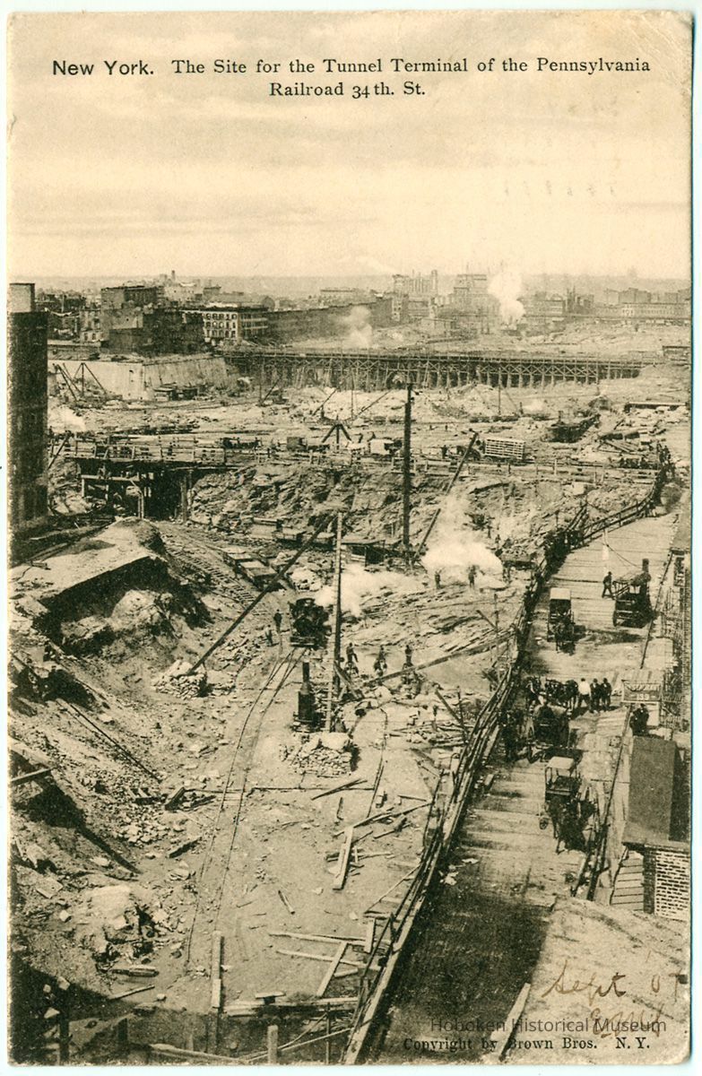 Digital image of postcard titled: New York. The site of the Tunnel Terminal of the Penn. R.R. 34th St., 1907 picture number 1