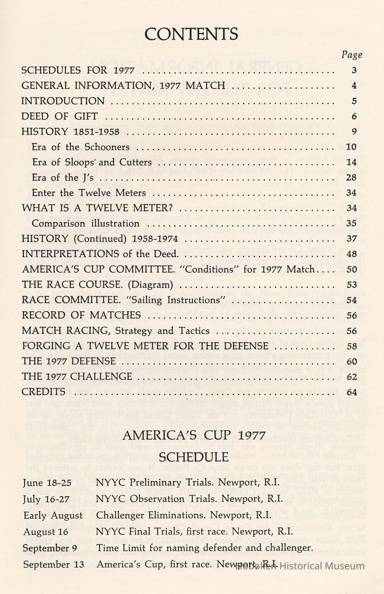 pg [3] Contents & Schedule for 1977