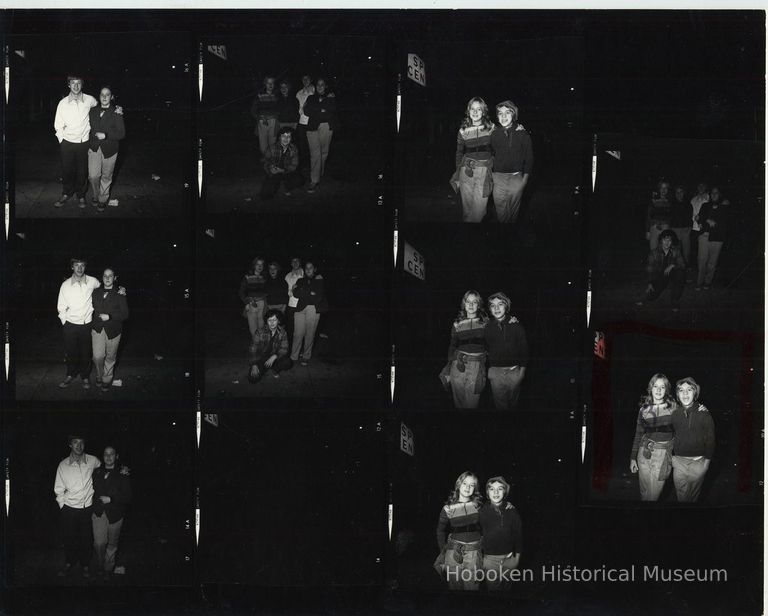 B+W negative contact sheet of images of Hoboken taken by John Conn. no date, [1976]. picture number 1