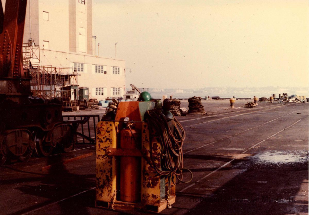 Digital scan of color photo of Bethlehem Steel Hoboken Shipyard, Hoboken, no date, circa 1970-1980. picture number 1