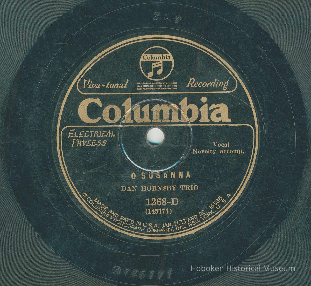 Record: O Susanna. By Stephen Foster. Dan Hornsby Trio. ca. 1927. picture number 1