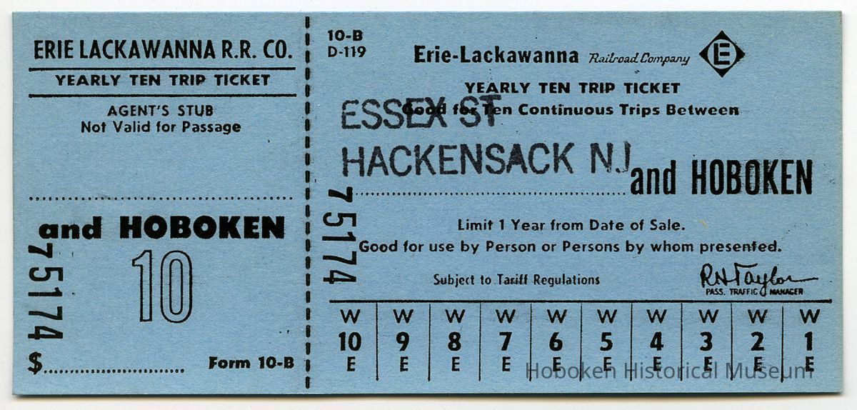yearly ten trip ticket blank