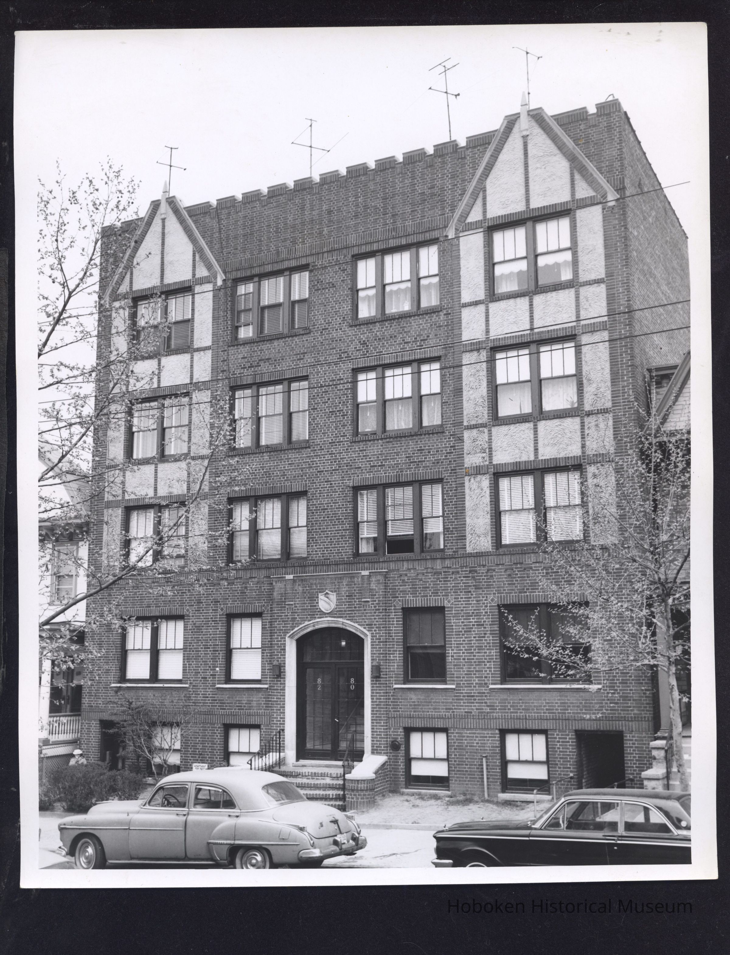 B&W photo of apartment building at 80-82 Lexington Avenue, Jersey City. picture number 1