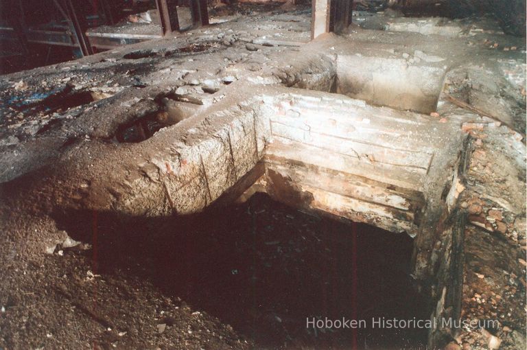 Digital image of color photo of the interior of the former Hudson & Manhattan Rail Road powerhouse, Jersey City, March, 2000. picture number 1