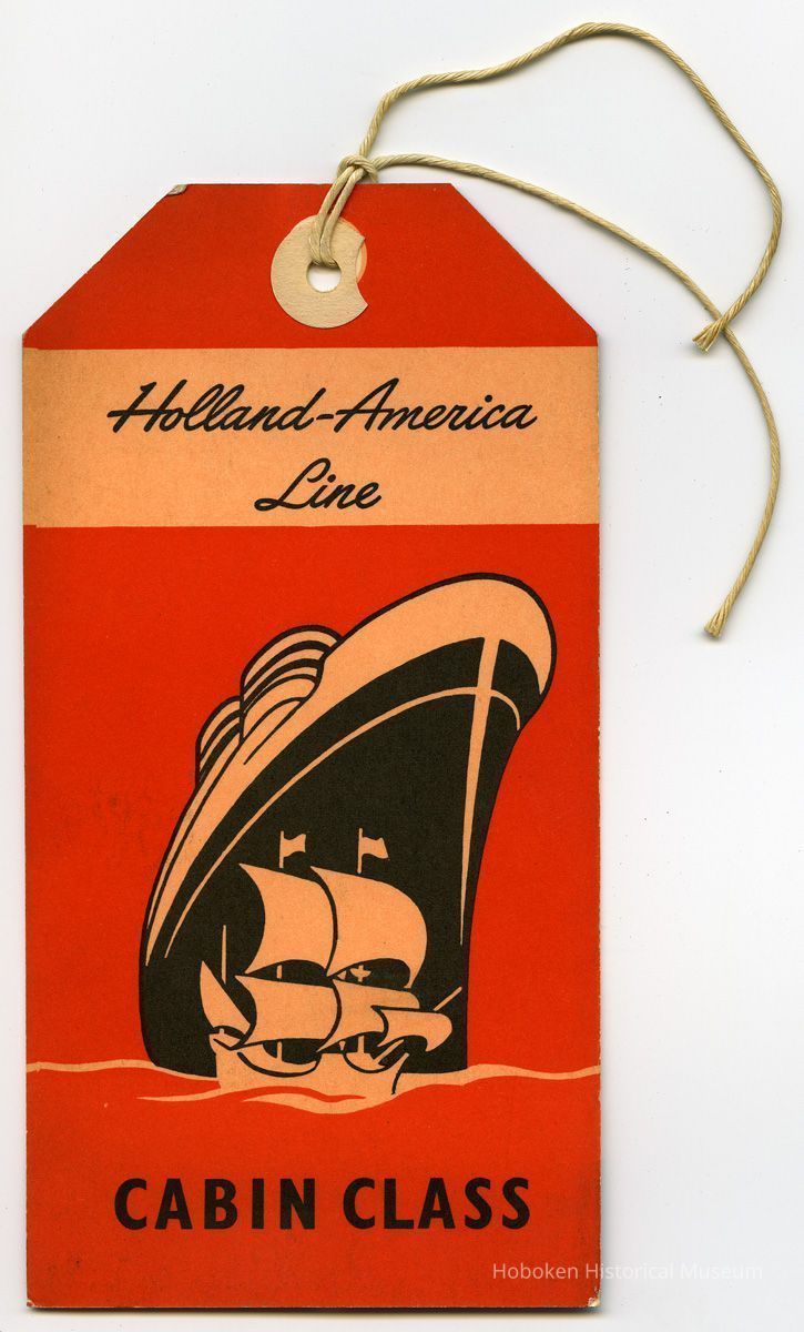 front: Holland-American Line, Cabin Class; logo