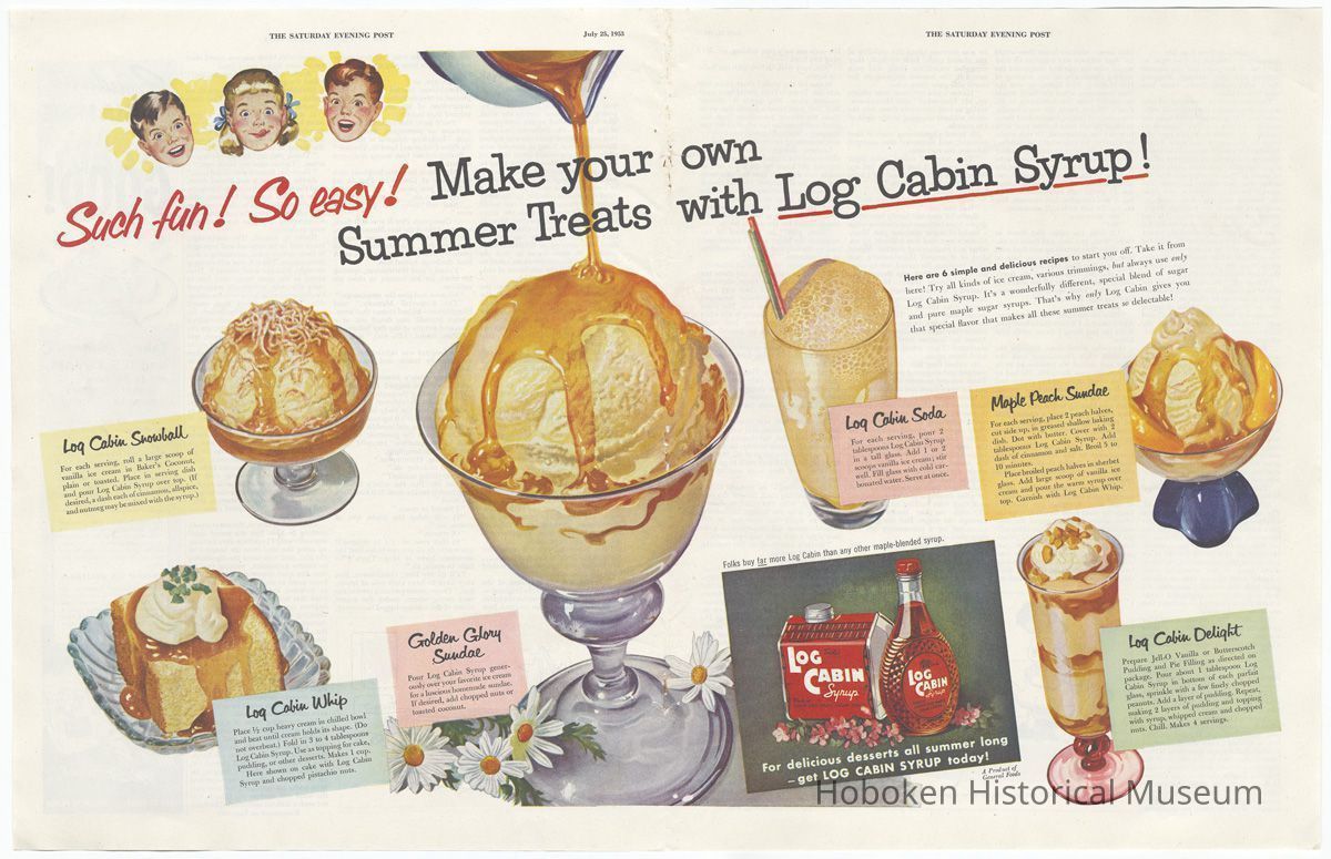 Log Cabin (+ Baker's Coconut), Saturday Evening Post, July 25, 1953