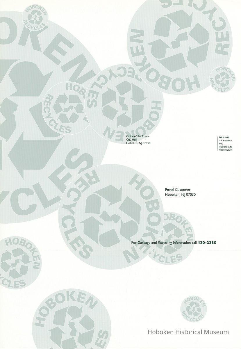 Poster: Hoboken Recycles Today. Issued by City of Hoboken, no date, ca. 1987-1989. picture number 1