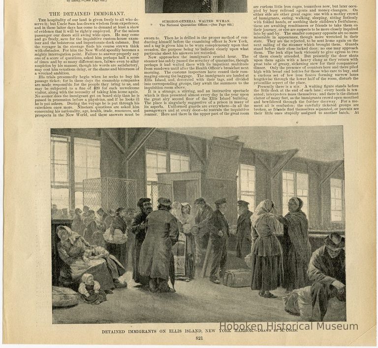 article: The Detained Immigrant; with illustration page 821