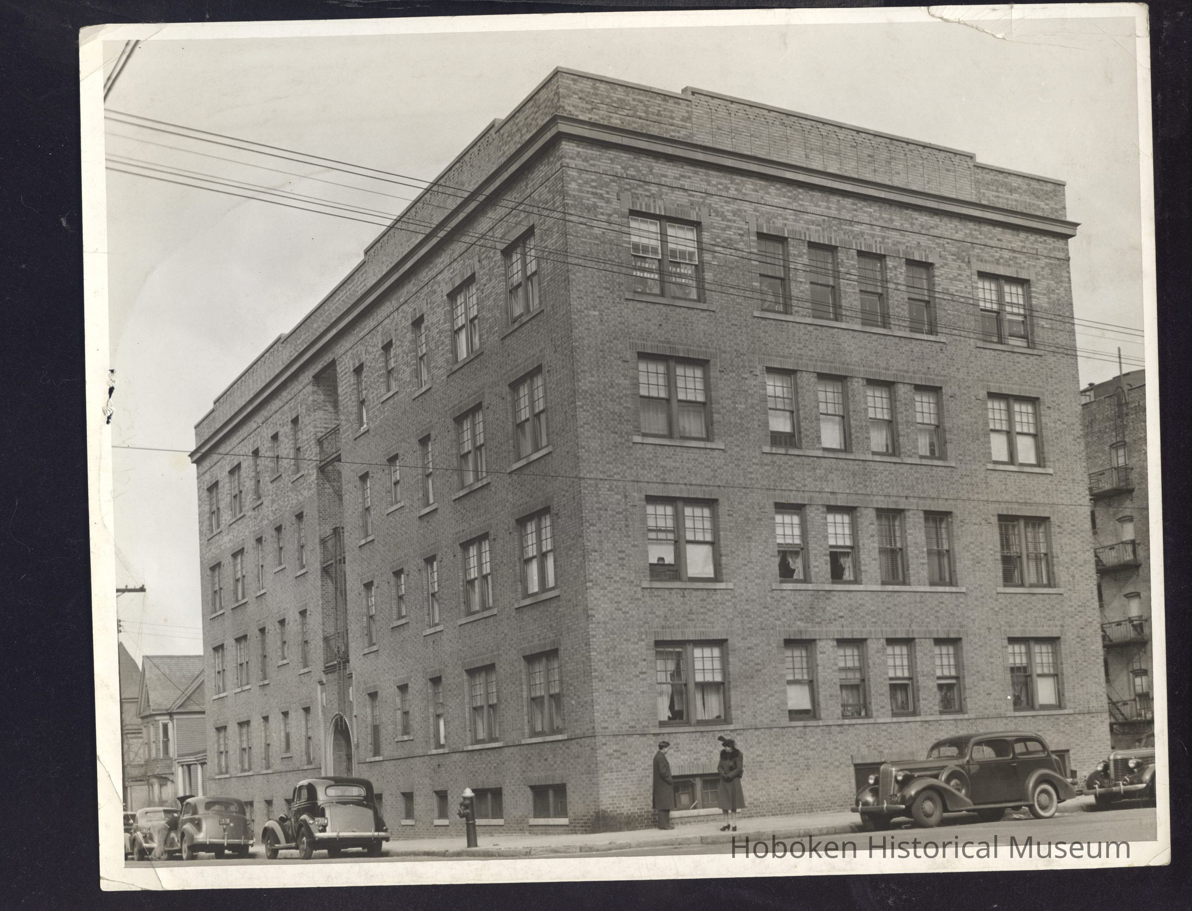 B&W photo of apartment building at 100 75th Street, North Bergen. picture number 1