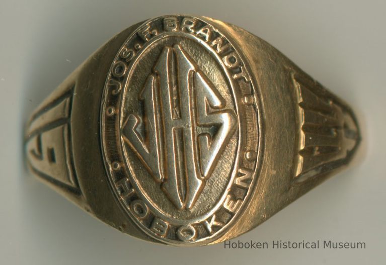 Class ring for 1944 of Mary Catherine Mackin from the Joseph E. Brandt Junior High School, Hoboken, N.J. picture number 1