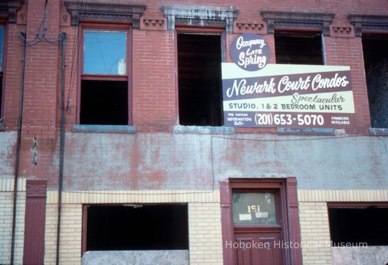 Color slide of building under renovation on or near Newark and Garden Sts., Hoboken, ca, 1983-84. picture number 1