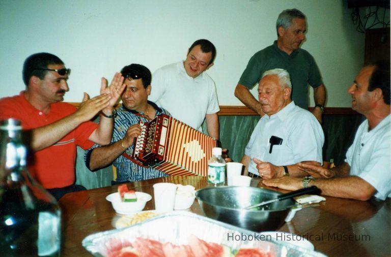 Color photo of the interior of the Monte San Giacomo Democratic Club, Inc. at 531 Adams St., during a Museum visit, Hoboken, July 9, 2000. picture number 1