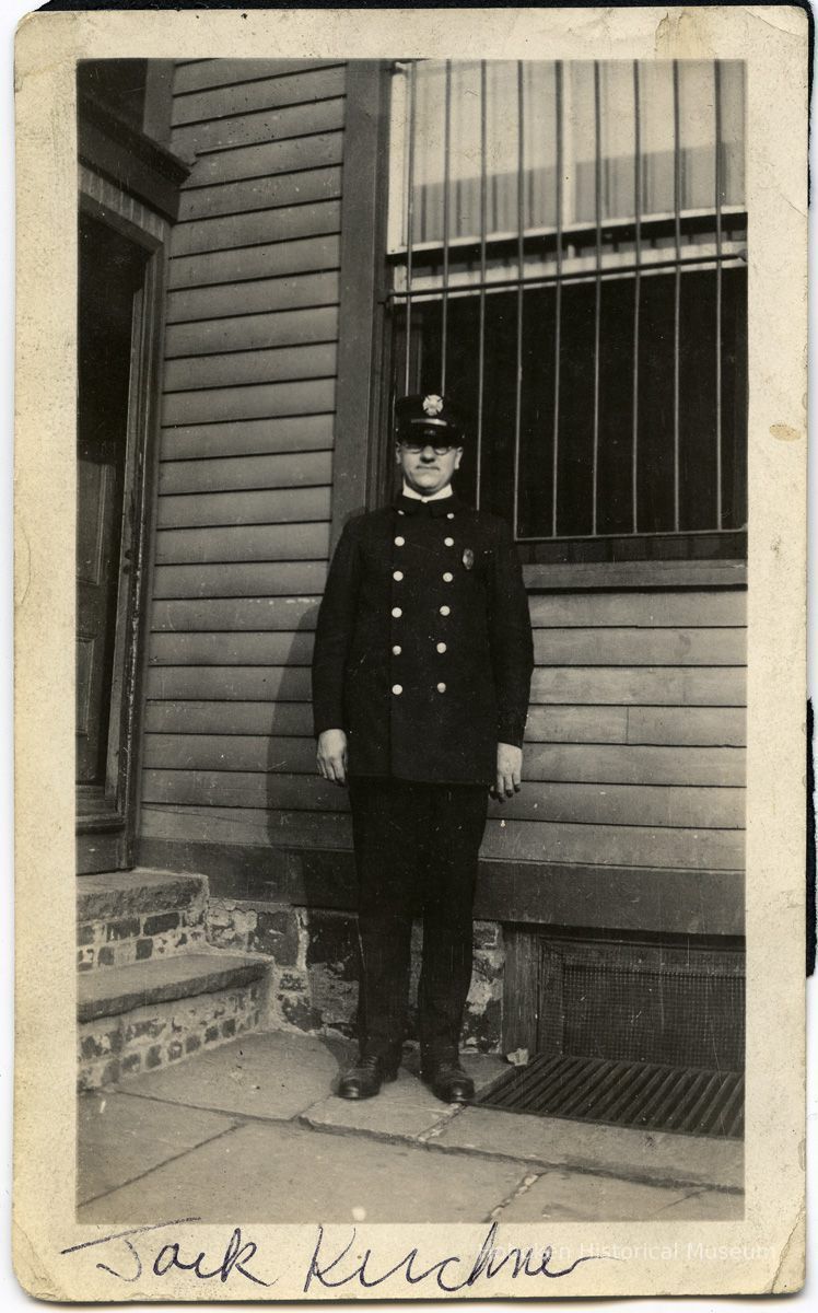 Jack Kirchner in Guttenberg volunteer fireman's uniform ca. 1920s