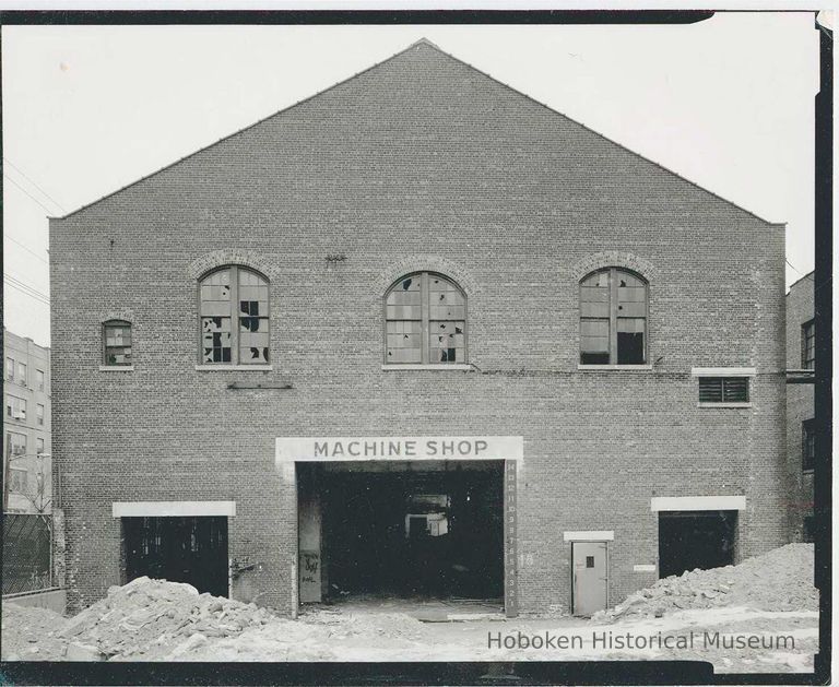 B+W photo of buildings, interiors and exteriors, of the Bethlehem Steel Shipyard, Hoboken Division, no date (ca 1990.) picture number 1