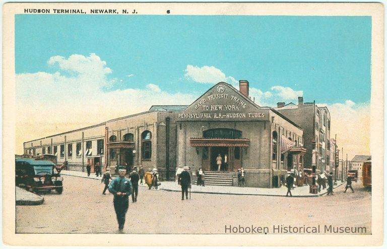 Digital image of Hudson & Manhattan R.R. postcard titled: Hudson Terminal, Newark, N.J. no date, ca. 1918. picture number 1